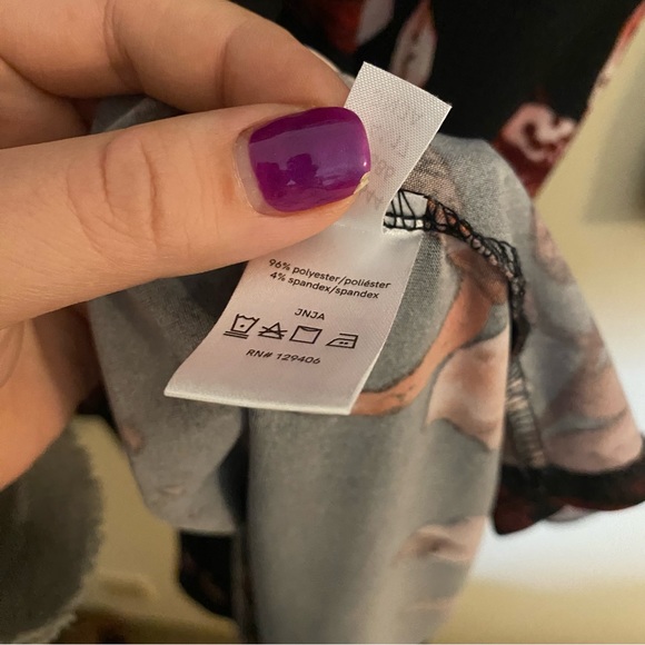 Venus Floral Midi Faux Wrap Dress L - Picture 3 of 5